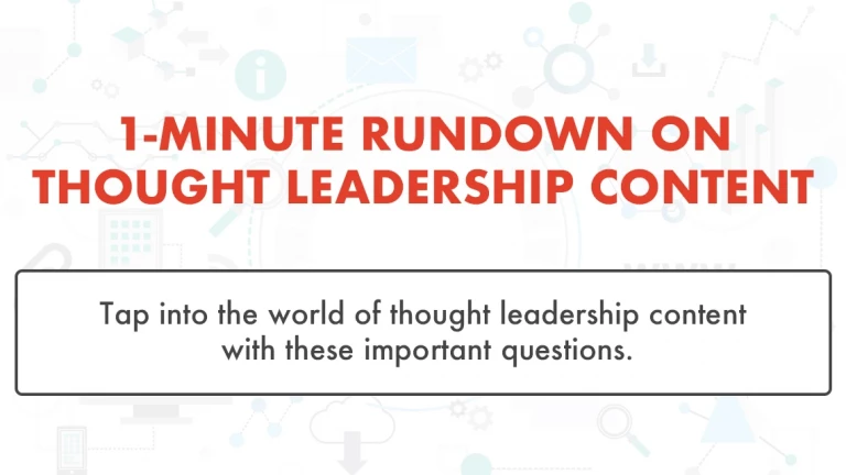 1-minute rundown on thought leadership content